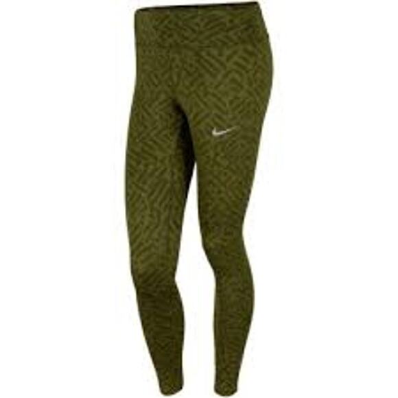 Nike Power Epic Lux Tights Leggings Womens Size Small Legion Green Textured Run - Picture 3 of 8